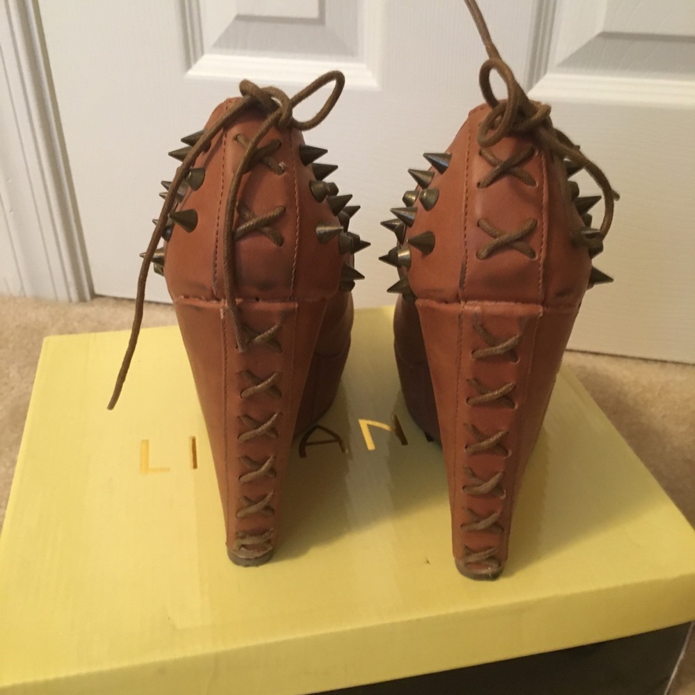 Liliana Magic Faux Leather Wedge with Spikes - Picture 3 of 7